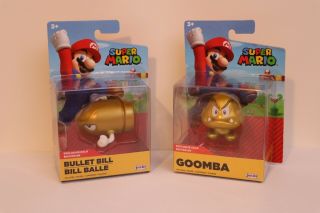 Jakks Pacific World Of Nintendo Mario Exclusive Gold Goomba & Bullet Bill