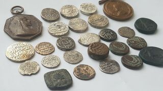 Ancient coin joblot coins greek islamic mughal medal sikh shahi indo greek 2