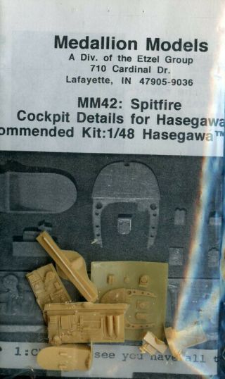 Medallion Models 1:48 Spitfire Resin Cockpit Detail Set For Hasegawa Mm42u