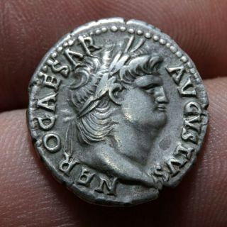 Very Rare - Roman Coin Silver Denarius 54 - 68 Ad Nero As Augustus - Ivpiter Cvstos