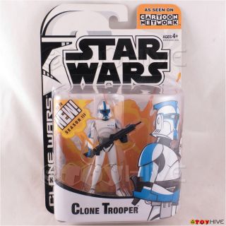 Star Wars Clone Wars Animated Blue Clone Trooper Cartoon Network Action Figure