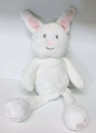 Little Miracles Costco White Bunny Rabbit Pink Ears Paws Nose Plush Stuffed Toy