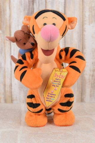 Tigger And Roo Winnie The Pooh Disney Bounce Singing Duet Plush Mattel 1999 12 "