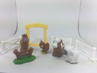 Fisher Price Barn Animals And Fencing Horse Cow Sheep Chicken Euc