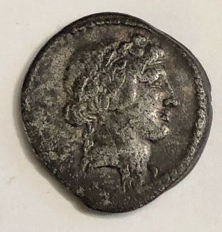 Vibius Varus 42bc Ancient Roman Silver Denarius Panther 3.  6g Vibia 24