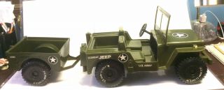 Vintage 1976 Empire G.  I Joe Big Jim Combat Jeep And Trailer