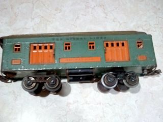 Lionel Standard Gauge Peacock No 332 Railway Mail Baggage Car With Olive Roof