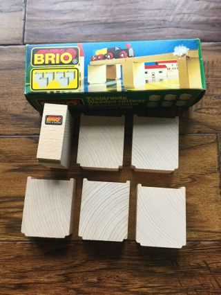 Brio Support Blocks (set Of 6) 33355 Vintage From Early 1990s In Orig Box Rare