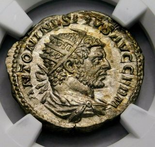 Ngc Xf.  Caracalla.  Stunning Double - Denarius.  Brother Of Geta.  Roman Silver Coin.