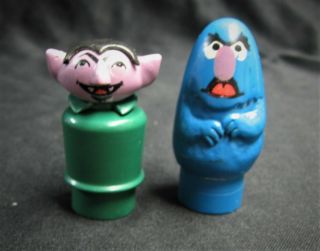 Vintage Fisher Price Sesame Street Little People " The Count " & " Herry Monster "