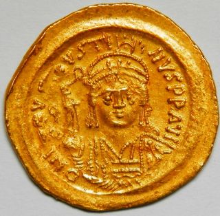 Byzantine Empire Justinus Ii.  Solidus Gxf (sear:345) [4.  40 Grams]