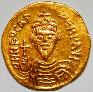 Byzantine Empire Phocas Solidus Unc (sear:620) [4.  38 Grams]