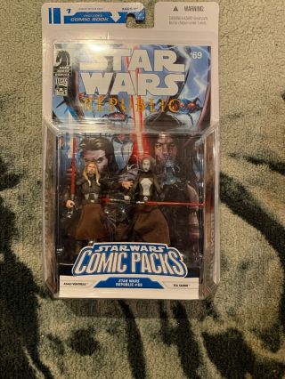 Star Wars Republic 69 Comic Packs W/ Asajj Ventress & Tol Skorr In Acrylic Case