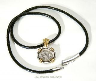 MARC ANTONY Legionary Denarius GALLEY Ancient Roman Coin Silver w/Gold Necklace 2