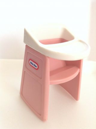 Vintage Little Tikes Dollhouse Baby High Chair Booster Kitchen Furniture Doll