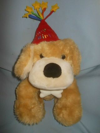 Fao Schwarz Patrick The Pup Happy Birthday Plush Animal 12 "