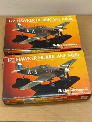Heller Humbrol 1/72 Hawker Hurricane Mk.  Iic Kits X 2,  Factory.