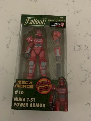 Mega Merge Fallout T - 51 Nuka Cola Power Armor Action Figure 4 " Series 2 10