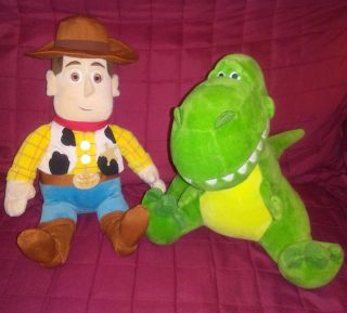 Kohls Cares For Kids Toy Story Woody & Rex Dinosaur Velour Soft 14/12in Plush