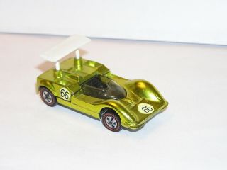 1969 Hot Wheels Redline Grand Prix Chaparral 2g Pretty Yellow Real Wing Keep Sc