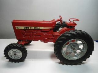 Vintage Tru Scale 891 Red Tractor Toy Metal 1960 