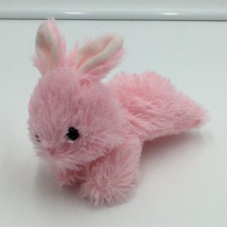 Hugfun Pink Bunny Rabbit Plush Small Laying Down 6 " Stuffed Animal