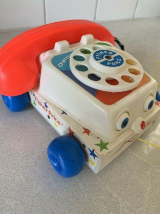Vintage Fisher Price Chatter Phone Pull Toy Telephone Model 1985 80s Toy 2