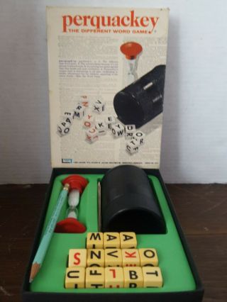 Vintage Perquackey No.  8313 Word Game Lakeside 1970 Box Complete