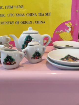 Vintage Child’s 17 Piece China HOLIDAY Tea Set 2