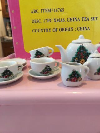 Vintage Child’s 17 Piece China HOLIDAY Tea Set 3