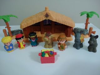 Little People Nativity Set - Manger,  Wise Men,  Palm Trees,  Crate,  Animal Figures