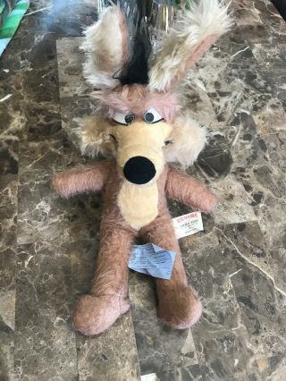 Vtg Wiley Coyote Mighty Star Warner Brothers Plush Toy Stuffed Animal 15 " 1971