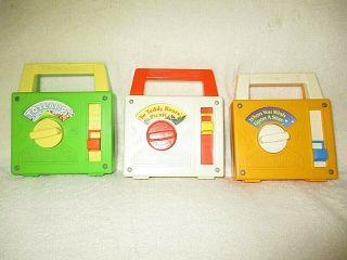 Vintage Fisher Price " 3 " Music Boxes/radio From 1979,  1980,  & 1983 Made In Usa