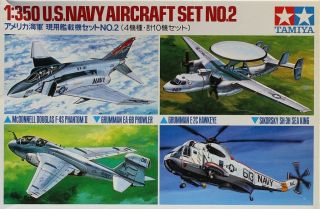 Tamiya 1:350 Us Navy Aircraft Set No.  2 F - 4 S Ea - 6 B E - 2 C Sh - 3 H Kit 78009u