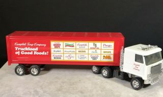 Ertl Campbell Soup Semi Truck Pressed Steel 1985 Toy Model 19 " Long Red White