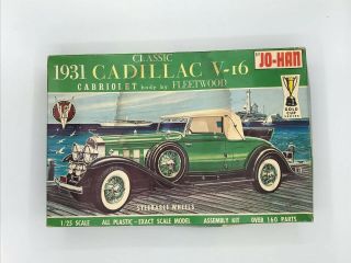 Jo - Han 1931 Cadillac V - 16 Cabriolet " Gold Cup " Series.  Open Box,  Unassembled