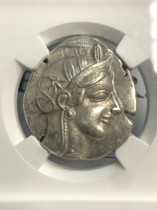 Attica Athens Athena Owl 440 - 404 Bc Ar Greek Silver Tetradrachm Ngc Au Coin