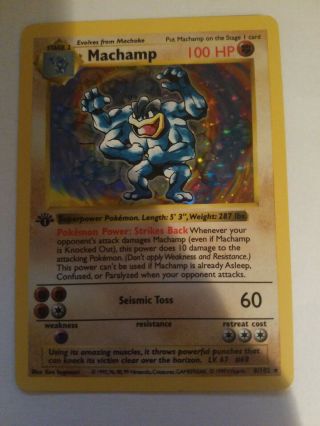 Machamp 8/102 Holo 1st Edition Shadowless – Pokemon Card Tcg – Base – Near
