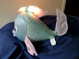 Tek Nek Toys Shiny Blue Singing Musical Talking Light Up Fish Plush