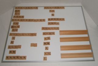 Vintage Scrabble Complete Set 100 Wooden Tiles & 4 Wooden Racks