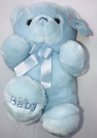 10 " Aurora Baby Boy Blue Teddy Bear Stuffed Plush Animal With Tags Lovey