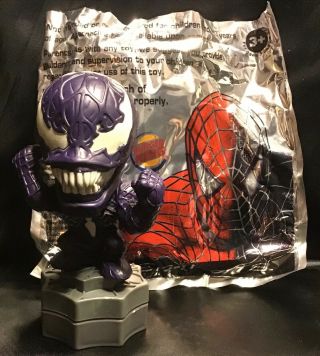 2006 Burger King Spider - Man 3 Venom Figure 3.  5” W/ Stand & Packaging Marvel