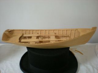 Vintage Row Boat 15 1/2” Hand Crafted Balsa Wood
