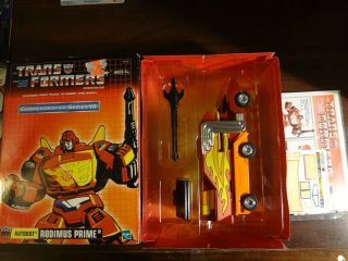 G1 Transformers Rodimus Prime Complete,  Box Commemorative Series Vii Tru