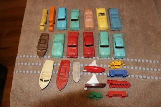 23 1950s F & F Mold Plastic Post Cereal Boats,  Cars,  Trucks,  Etc. ,  Others