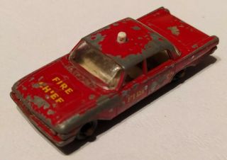 Vintage Matchbox Lesney Ford Fairlane Fire Chief 