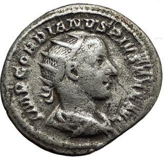 Gordian Iii 240ad Rome Authentic Ancient Silver Roman Coin Apollo I65420