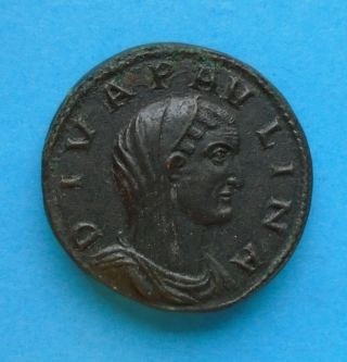Roman Imperial Ae Sestertius Diva Paulina Sesterce Consecratio