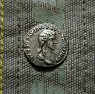 Roman Ancient Silver Denarius Caligula and Agrippina the Elder 37 - 41 AD 2