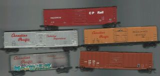 N Mtl? 5 Freight Cars Cp Cpr Canadian Pacific Gatsme